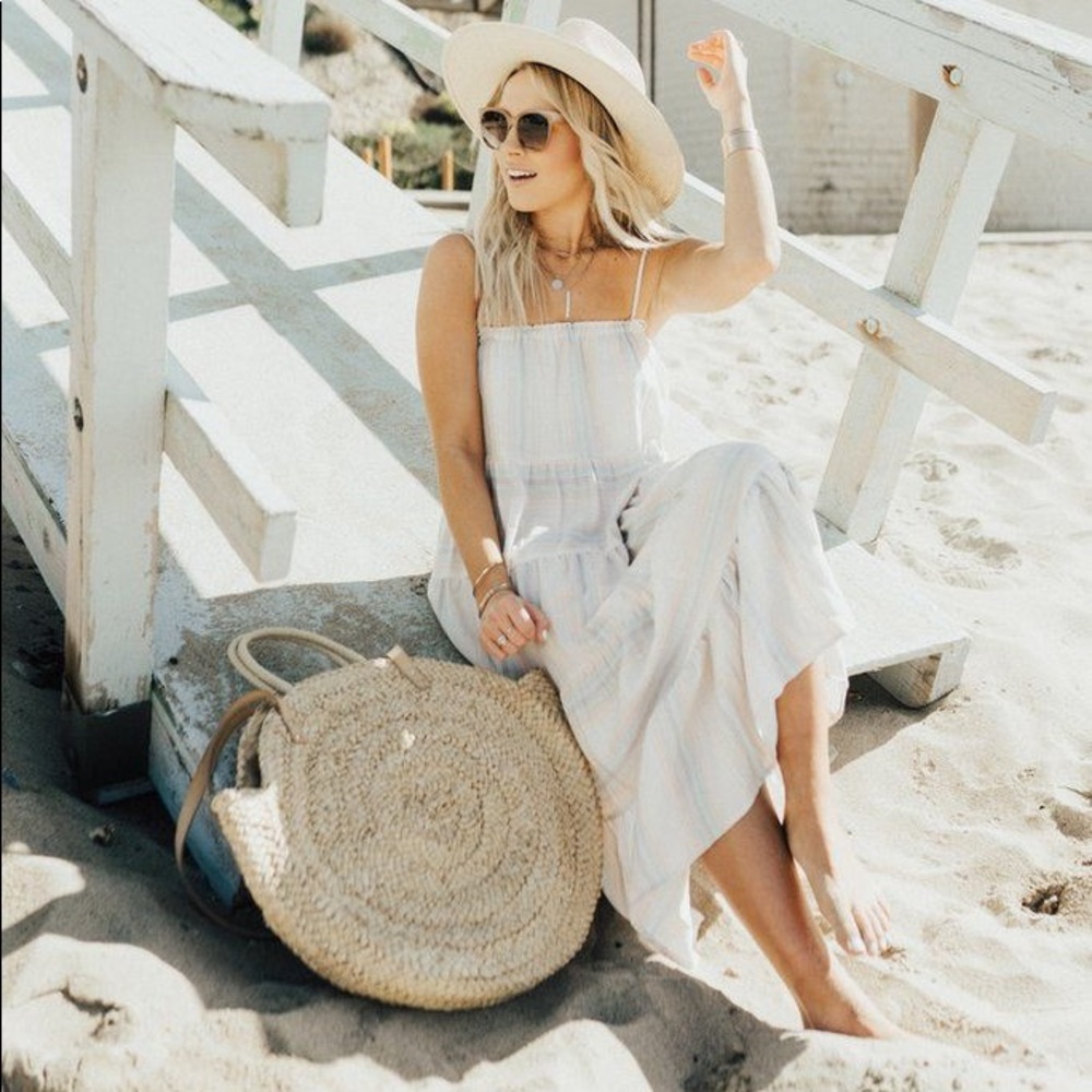 ✨CARLY JEAN L.A✨Peyton Cami Midi Stripped Dress